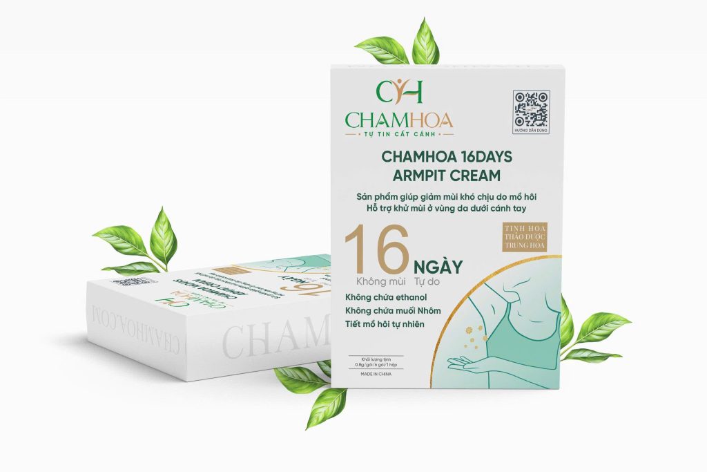 HỘP 6 GÓI CHAMHOA 16DAYS KEM KHỬ MÙI HÔI NÁCH - DÙNG 1 LẦN THƠM THO TỰ DO 16 NGÀY